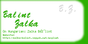 balint zalka business card